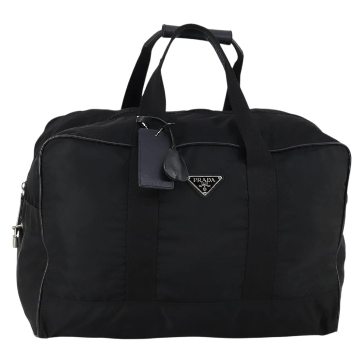 Prada Boston Bag Tessuto, BLACK, NYLON, Handbag