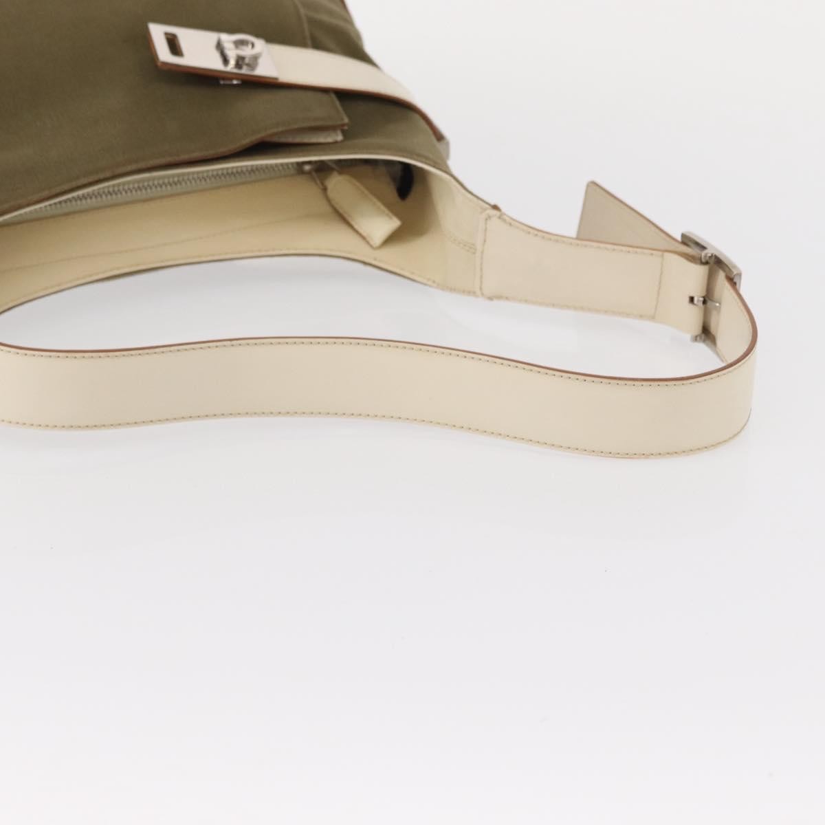 Salvatore Ferragamo Gancini Shoulder Bag Canvas, KHAKI, CANVAS, Shoulder bag