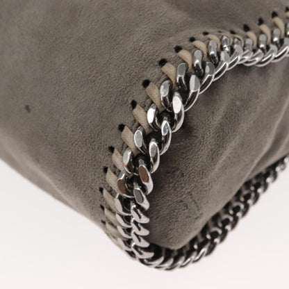 Stella McCartney Falabella Fold Over Crossbody Bag Suede, GRAY, SUEDE, Shoulder bag