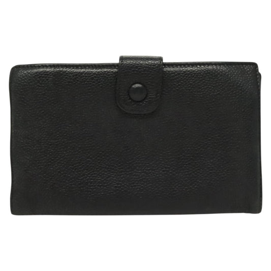 Chanel Vintage CC Bifold Wallet Leather, BLACK, LEATHER, Wallets