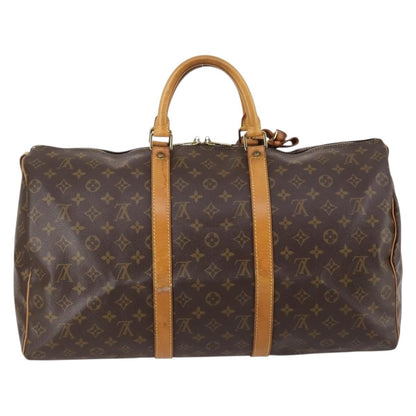 Louis Vuitton Keepall Bag Monogram Canvas, BROWN, CANVAS, Travel bag