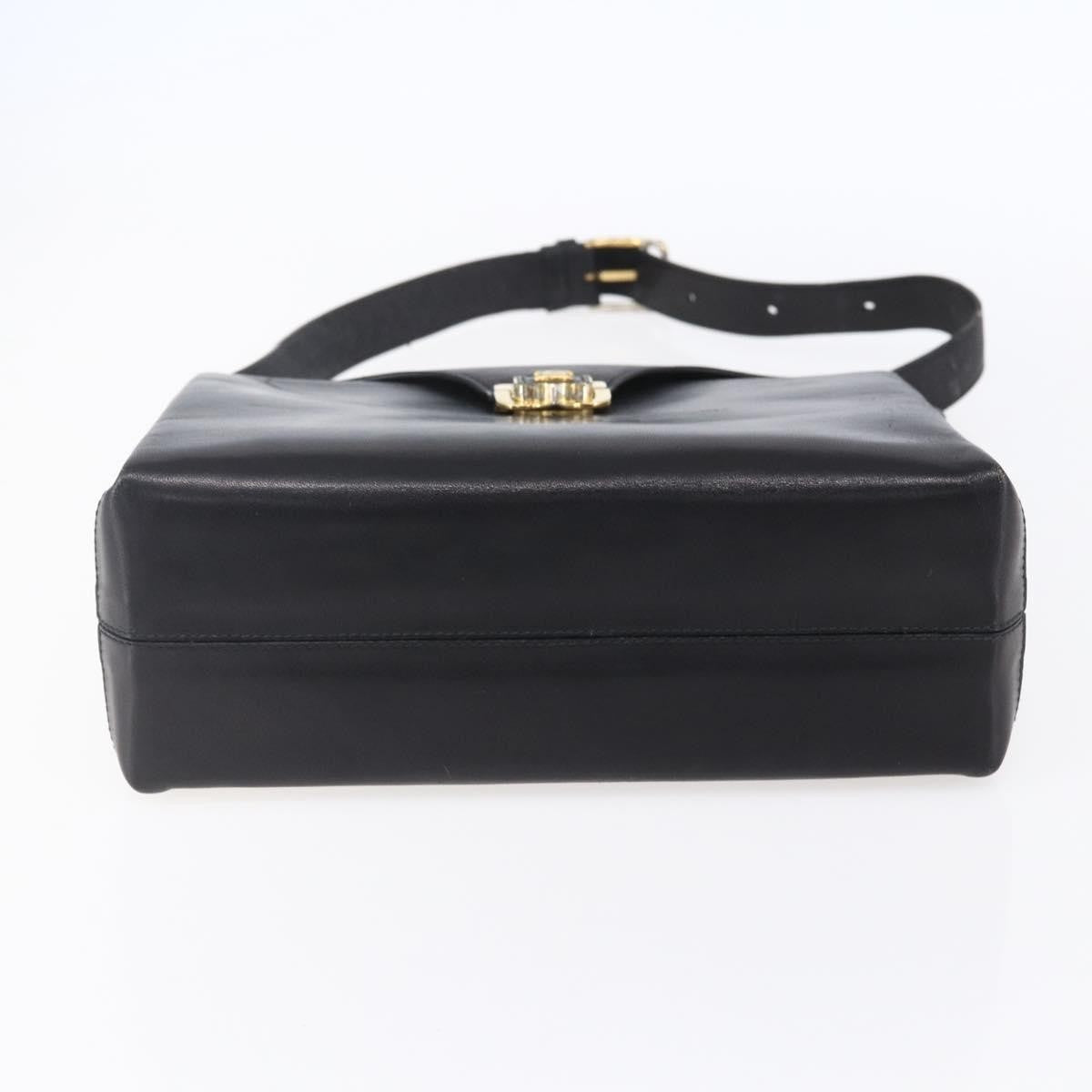 Celine Vintage Shoulder Bag Leather, BLACK, LEATHER, Shoulder bag