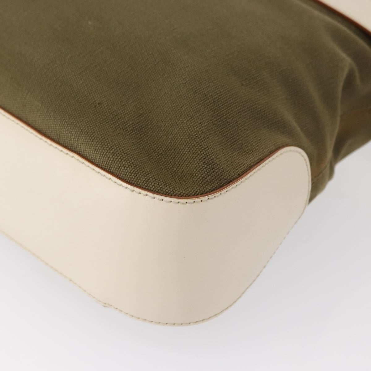 Salvatore Ferragamo Gancini Shoulder Bag Canvas, KHAKI, CANVAS, Shoulder bag