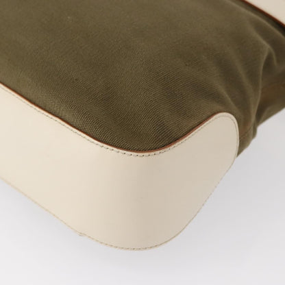 Salvatore Ferragamo Gancini Shoulder Bag Canvas, KHAKI, CANVAS, Shoulder bag