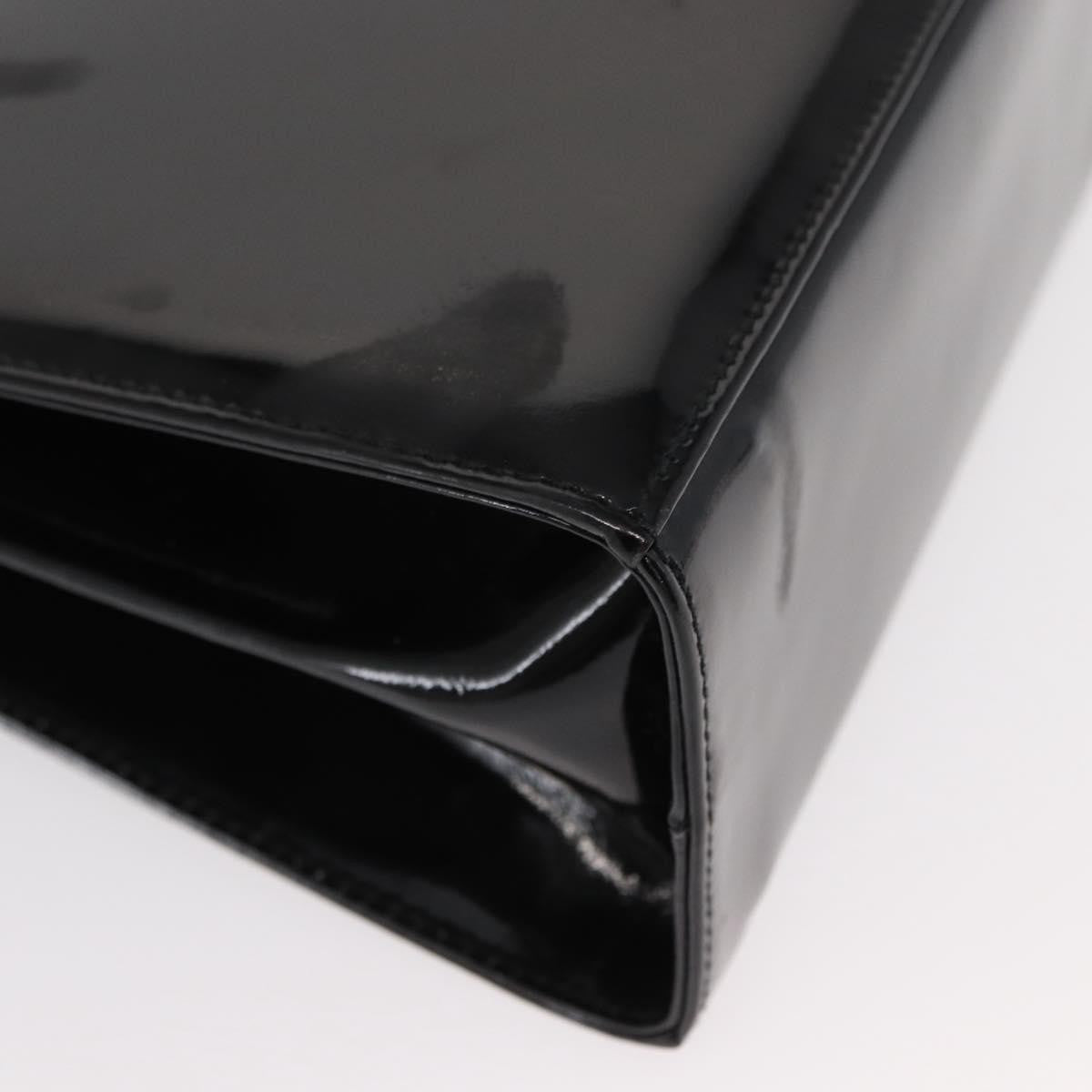 Salvatore Ferragamo Gancini handbag Patent leather, BLACK, PATENT_LEATHER, Handbag