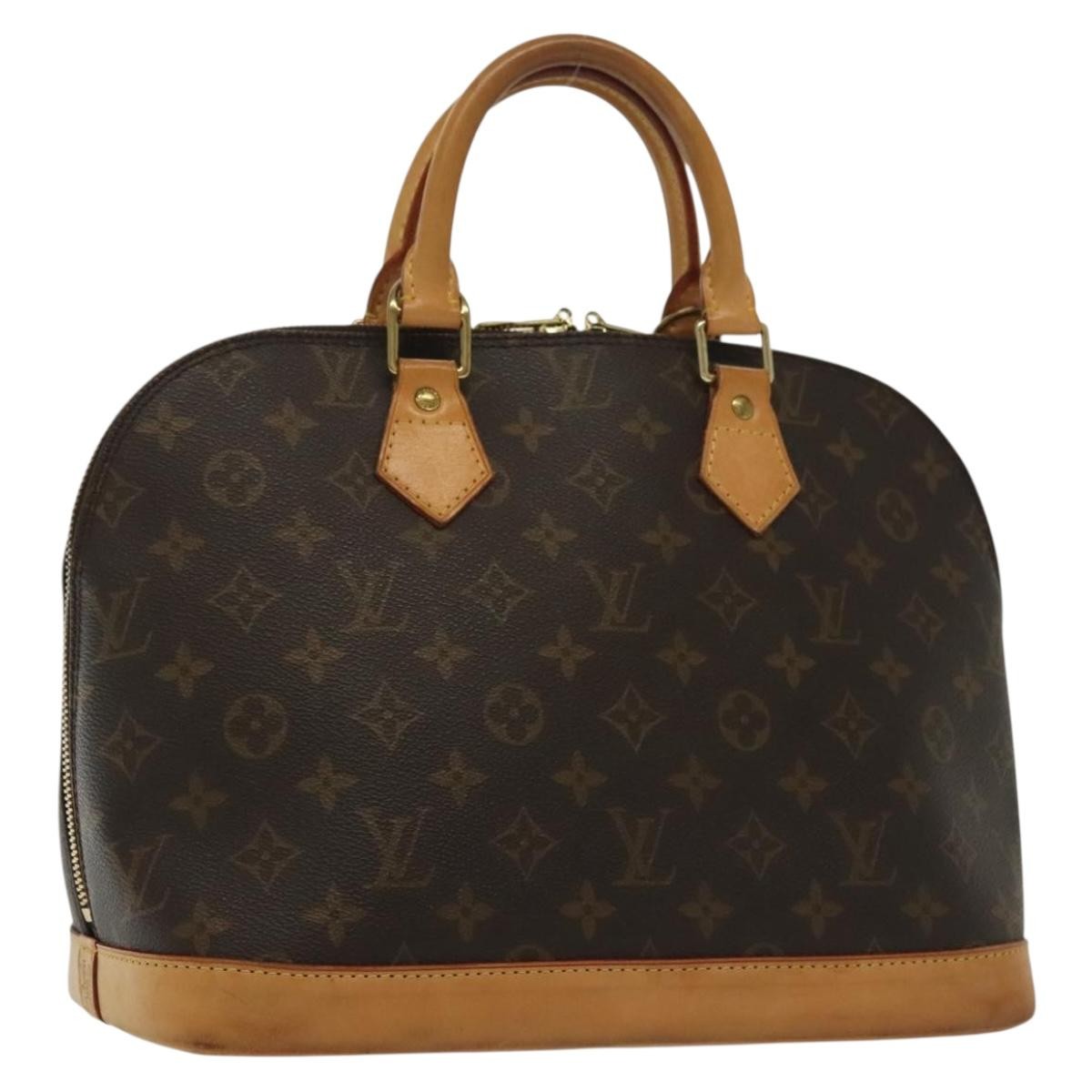 Louis Vuitton Alma Handbag Monogram Canvas, BROWN, CANVAS, Handbag
