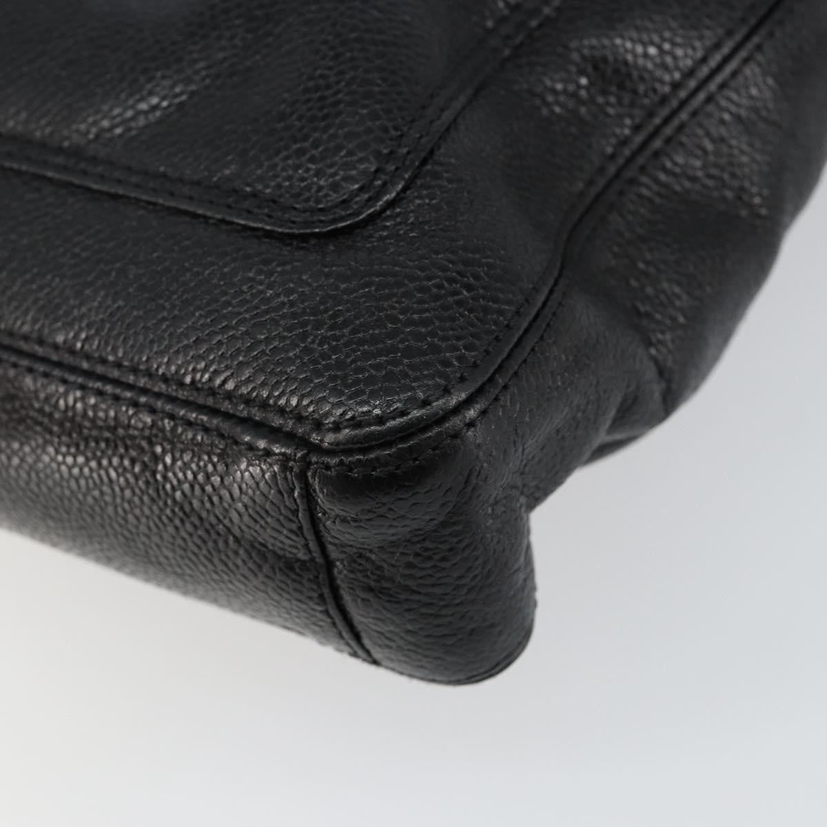 Chanel Vintage Logo Tote Caviar, BLACK, LEATHER, Tote bag