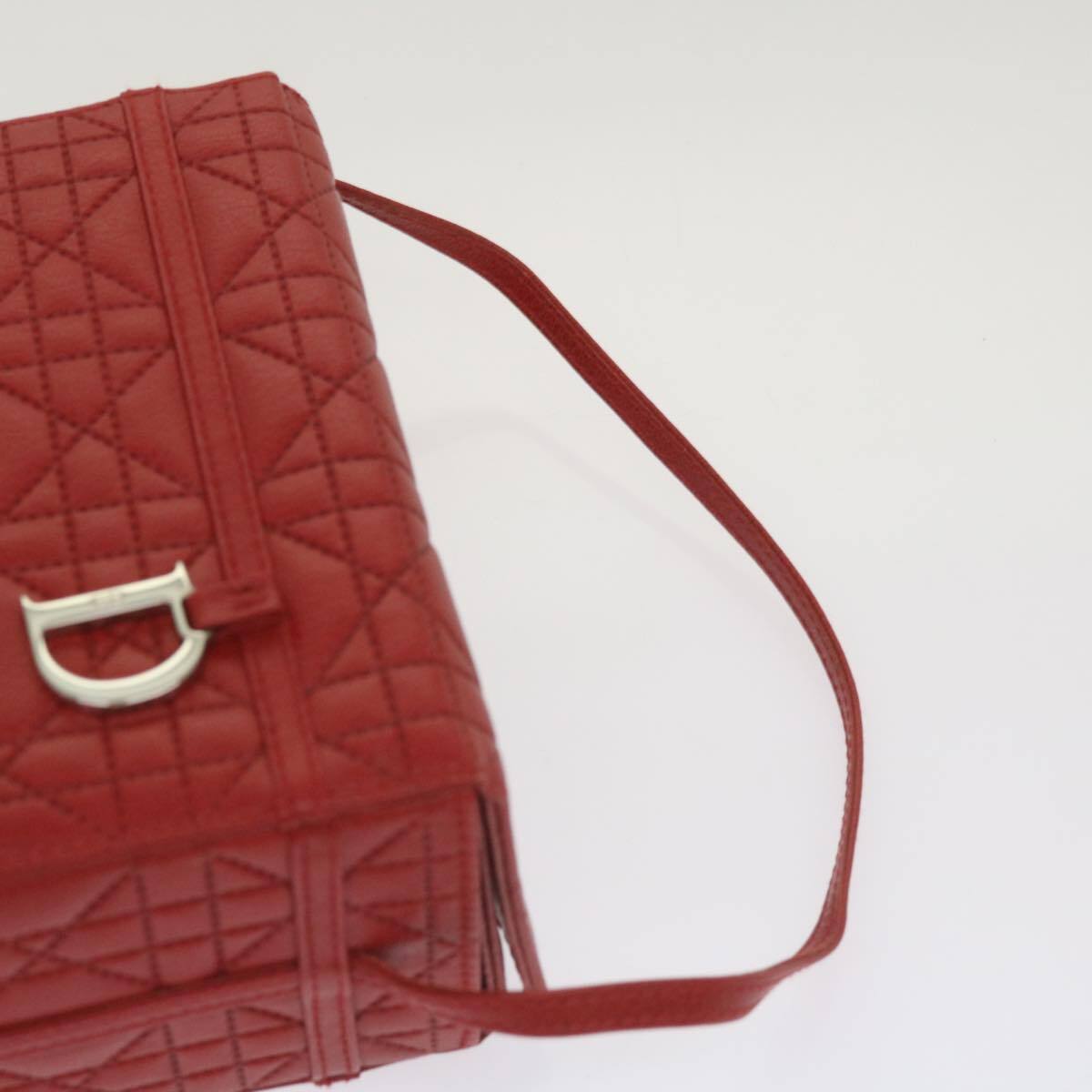 Christian Dior Vanity cosmetic pouch Cannage Leather, RED, LEATHER, Clutche & pouche