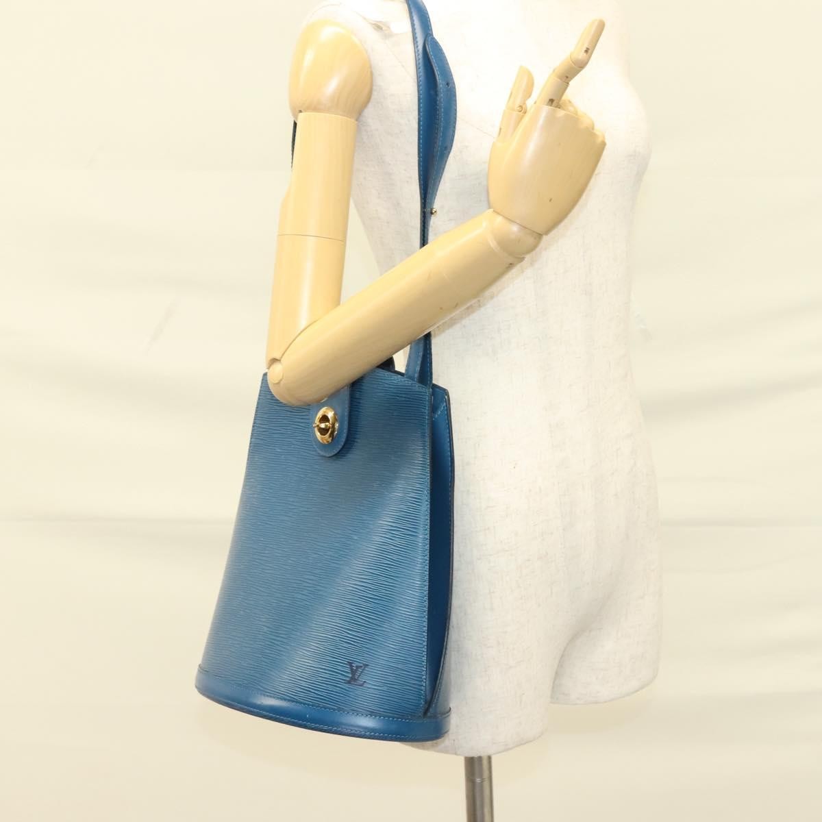 Louis Vuitton Cluny Shoulder Bag Epi Leather, BLUE, LEATHER, Shoulder bag