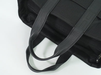 Hermes Acapulco Tote Toile and Leather, BLACK, CANVAS, Tote bag