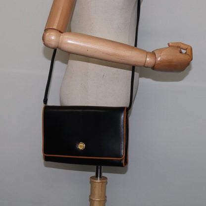 Celine Shoulder Bag Leather, BLACK, LEATHER, Shoulder bag