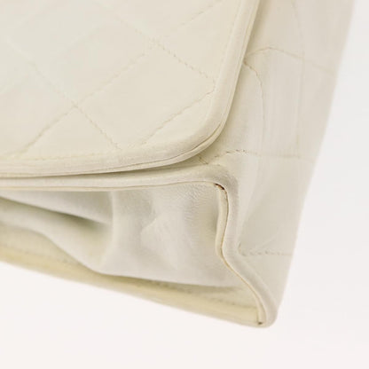 Chanel Full Flap Wallet on Chain Quilted Lambskin, WHITE, LEATHER, Clutche & pouche