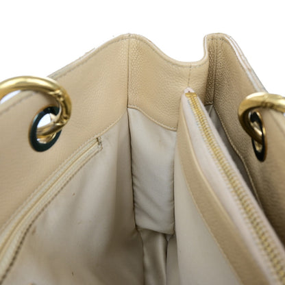 Chanel Grand Shopping Tote Quilted Calfskin, BEIGE, CALFSKIN, Shoulder bag