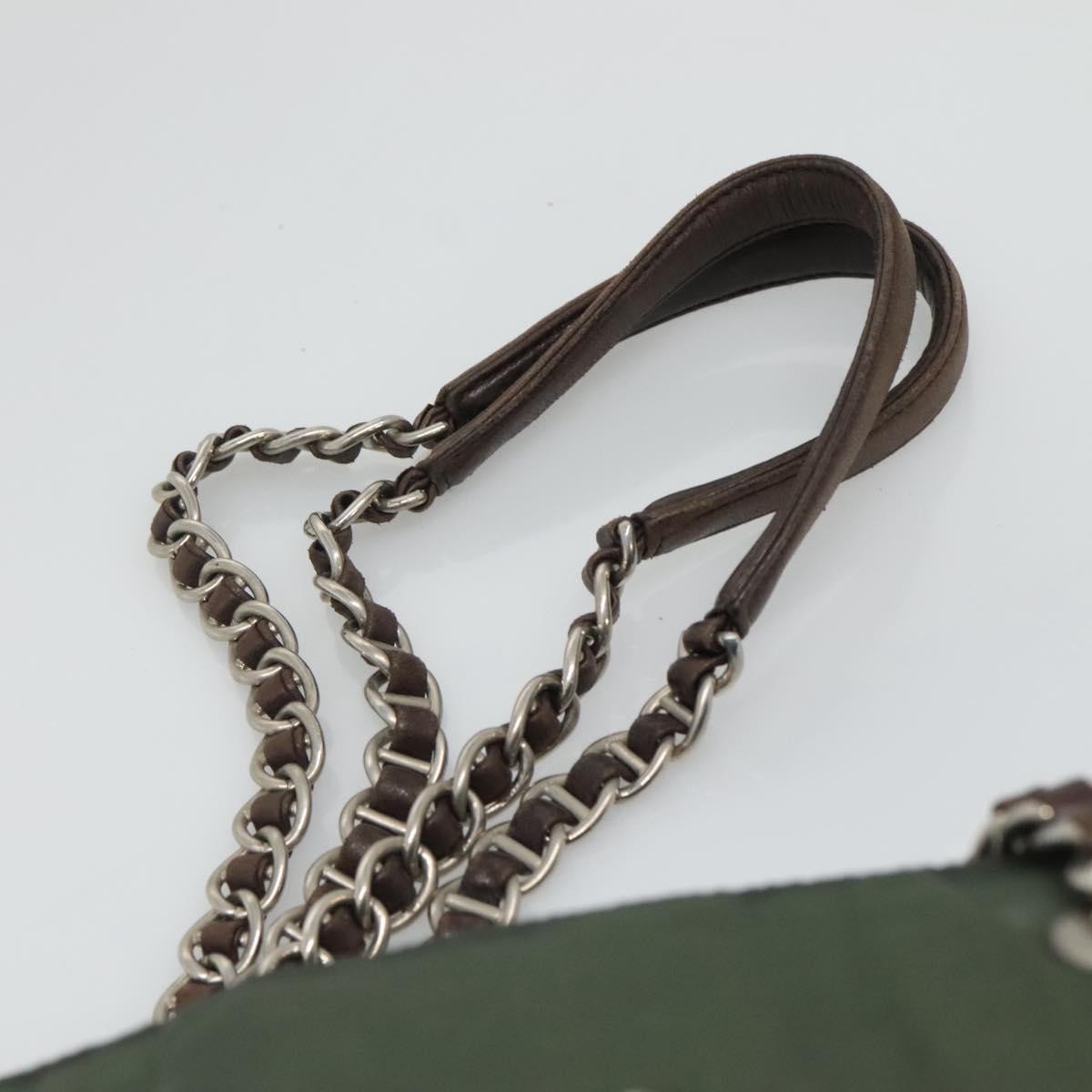 Prada Vintage Chain Tote Tessuto, GREEN, NYLON, Tote bag
