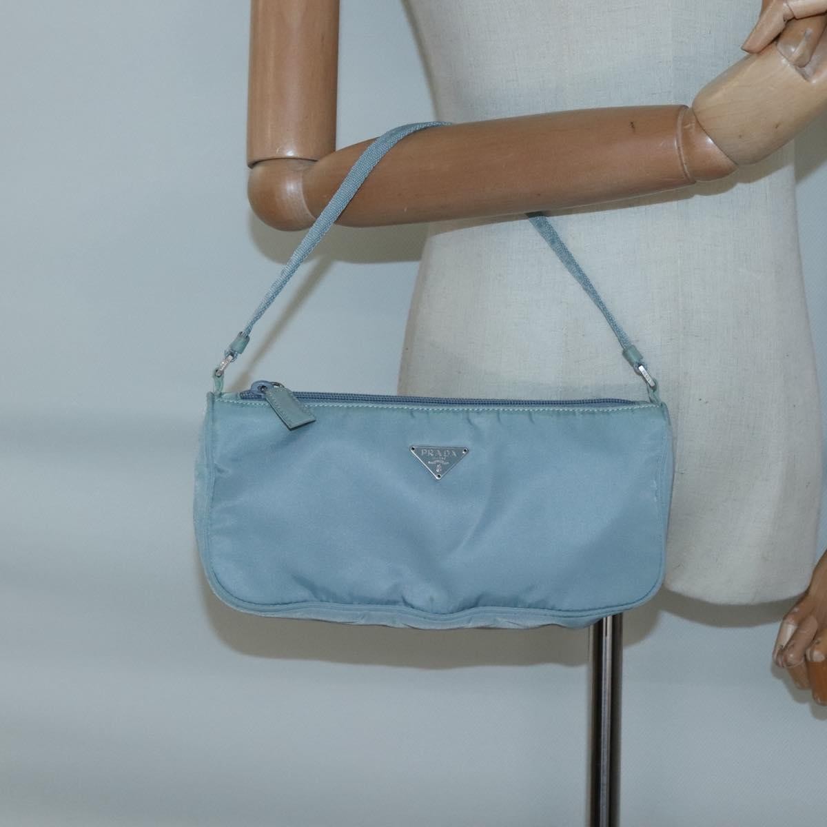 Prada Pochette Shoulder Bag Tessuto, BLUE, NYLON, Clutche & pouche