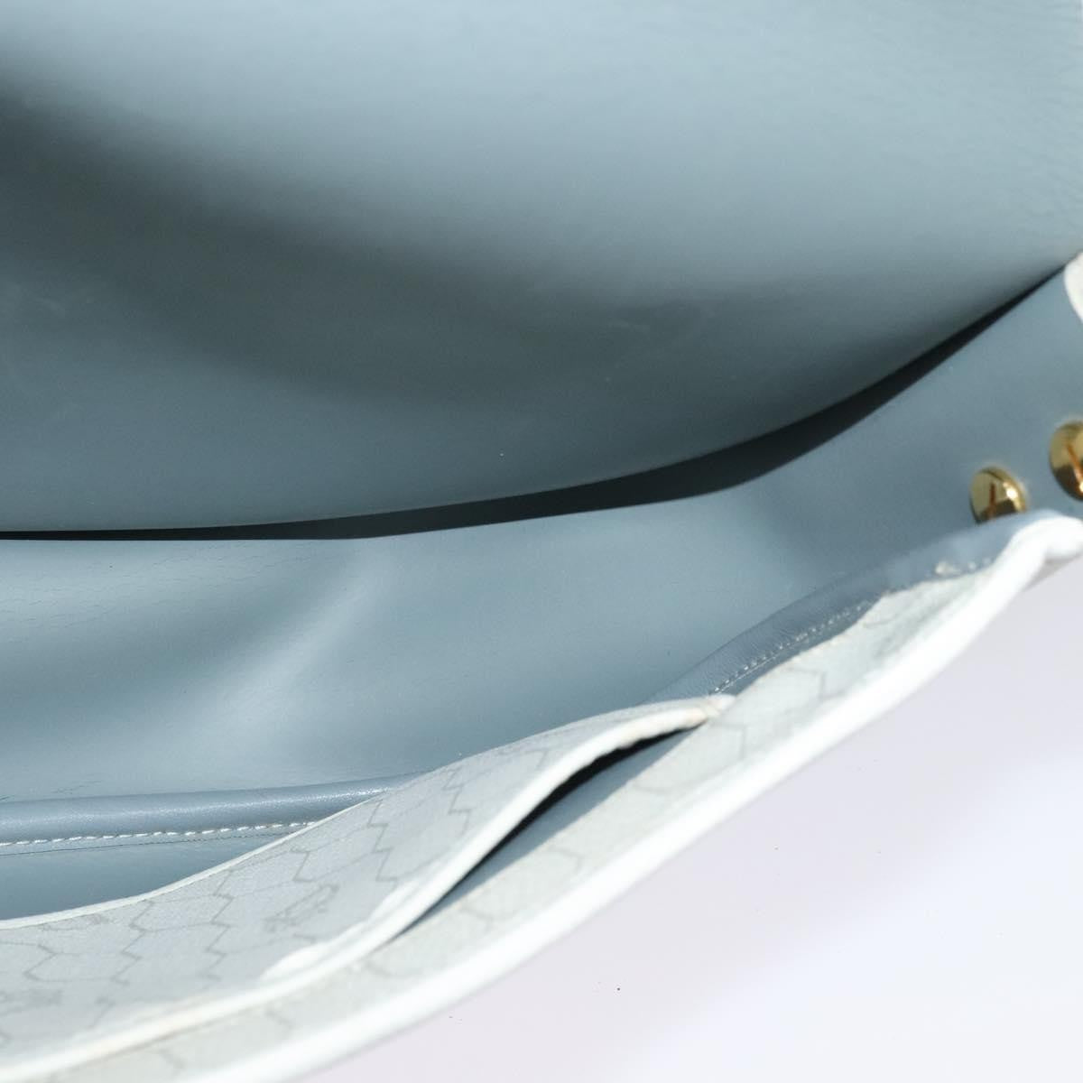 Christian Dior Vintage Honeycomb Flap Crossbody Bag Coated Canvas, WHITE, CANVAS, Crossbody bag