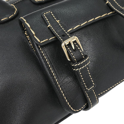 Chloe Edith NM Satchel Leather, BLACK, LEATHER, Handbag