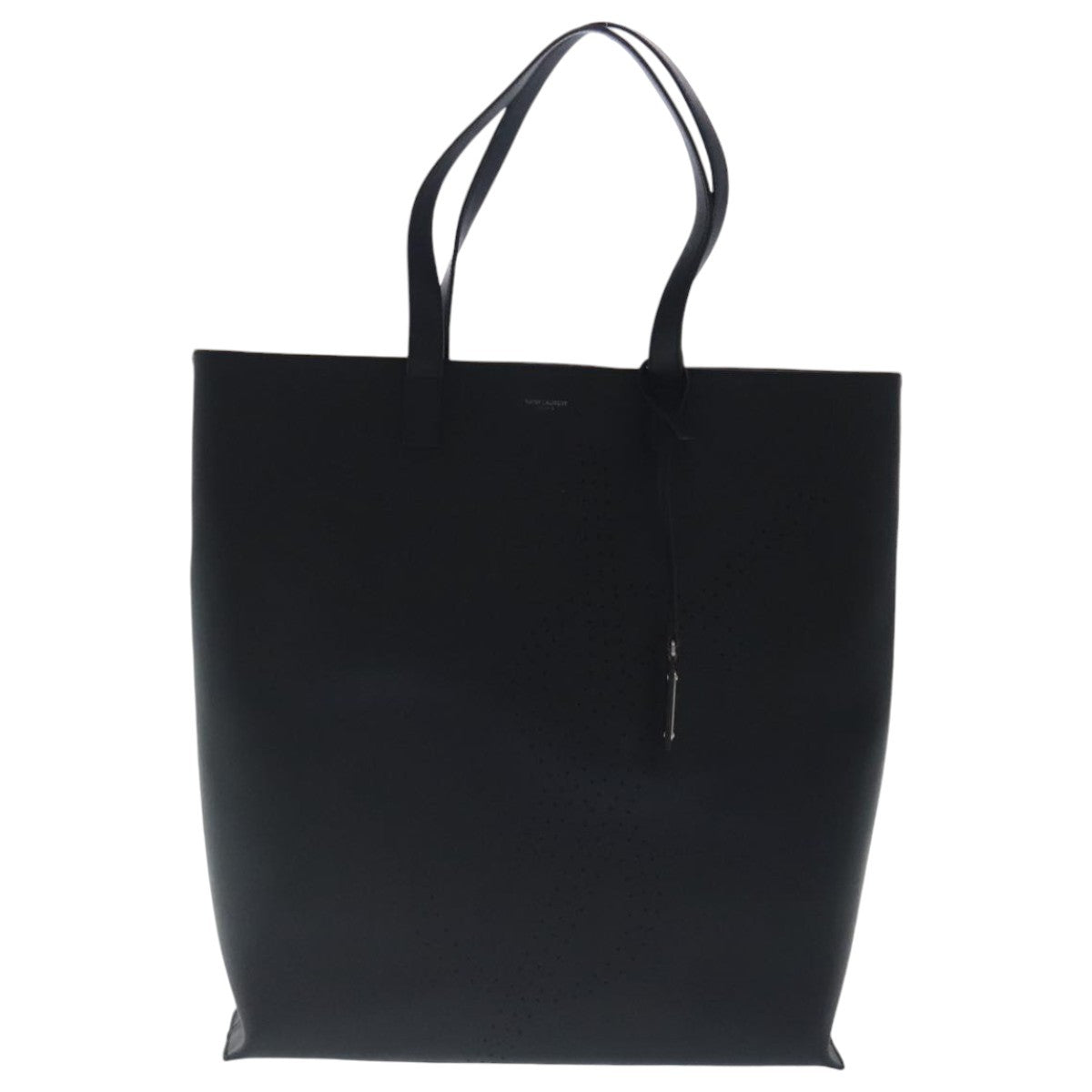 Saint Laurent Shopper Tote Leather, BLACK, LEATHER, Tote bag
