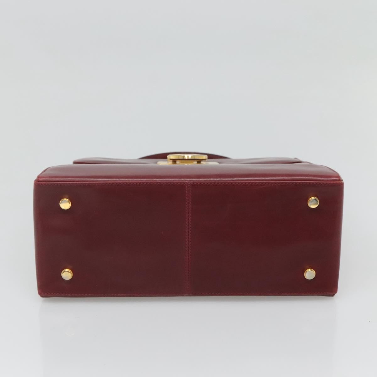 Salvatore Ferragamo Gancini handbag Leather, BURGUNDY, LEATHER, Handbag