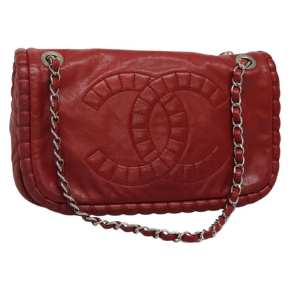 Chanel Timeless CC Flap Bag Leather, RED, LEATHER, Shoulder bag