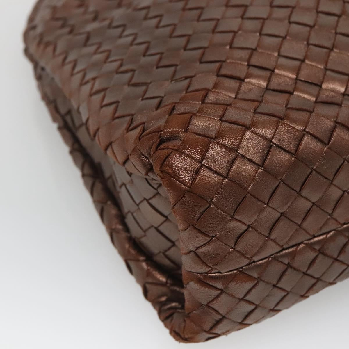 Bottega Veneta Intrecciato Leather, BROWN, LEATHER, Handbag