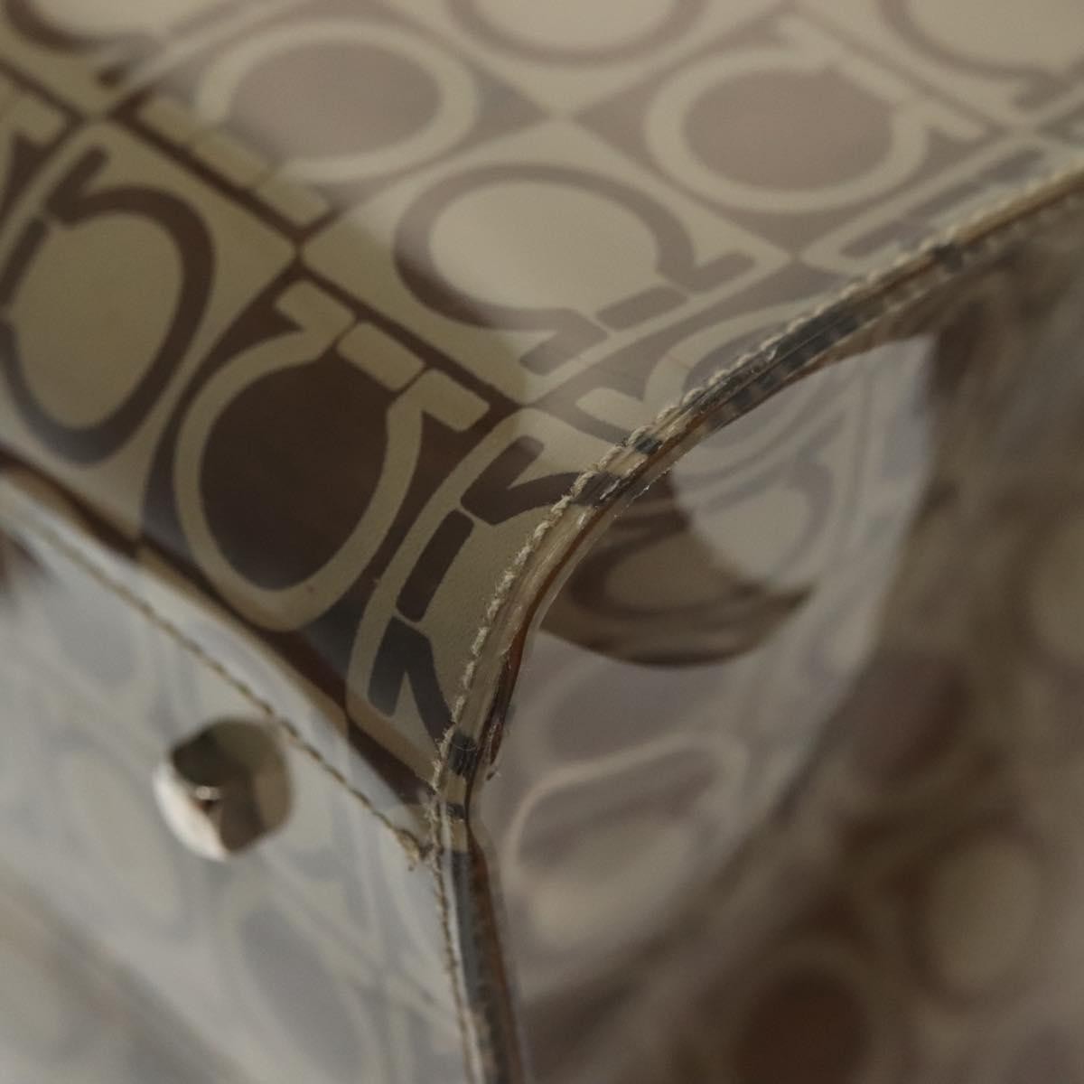 Salvatore Ferragamo Gancini Tote Vinyl, BROWN, SYNTHETIC, Tote bag