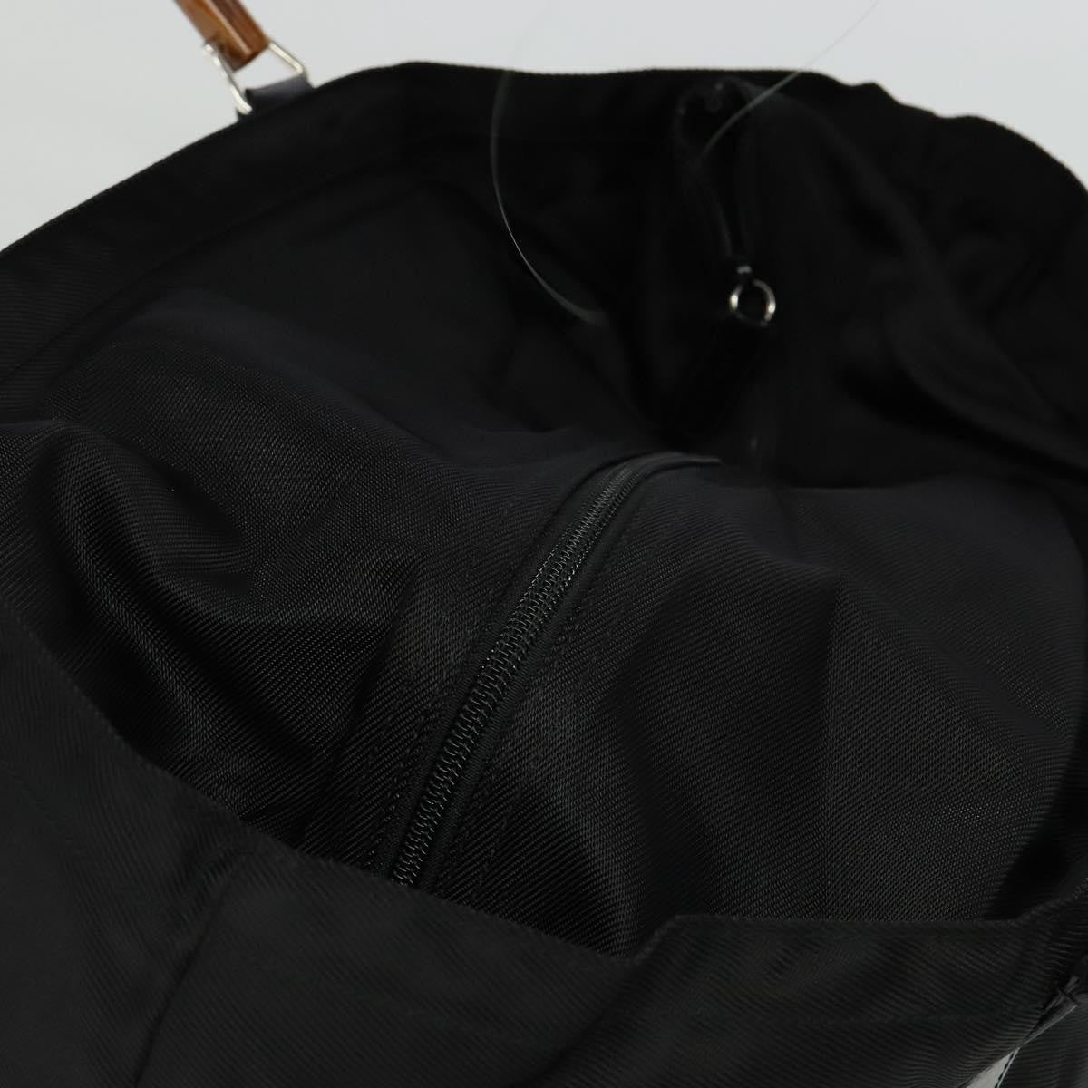 Gucci Vintage Bamboo Handle Tote Nylon, BLACK, NYLON, Tote bag