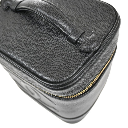 Chanel Vintage Timeless Vanity Case Caviar, BLACK, LEATHER, Handbag