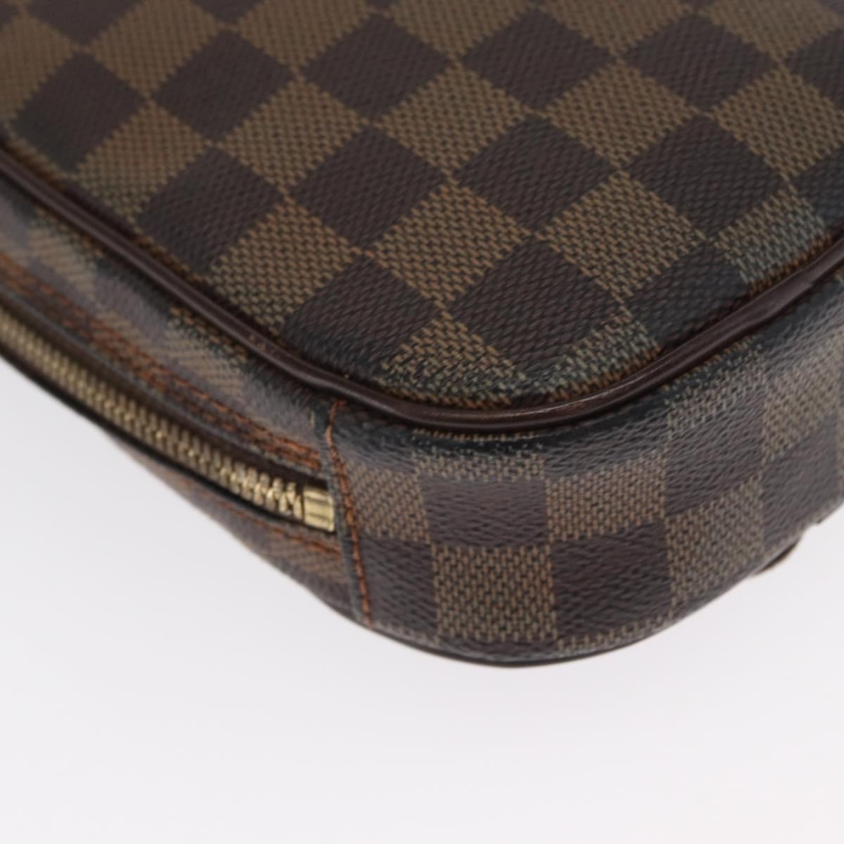 Louis Vuitton Pochette Gange Damier, BROWN, CANVAS, Clutche & pouche