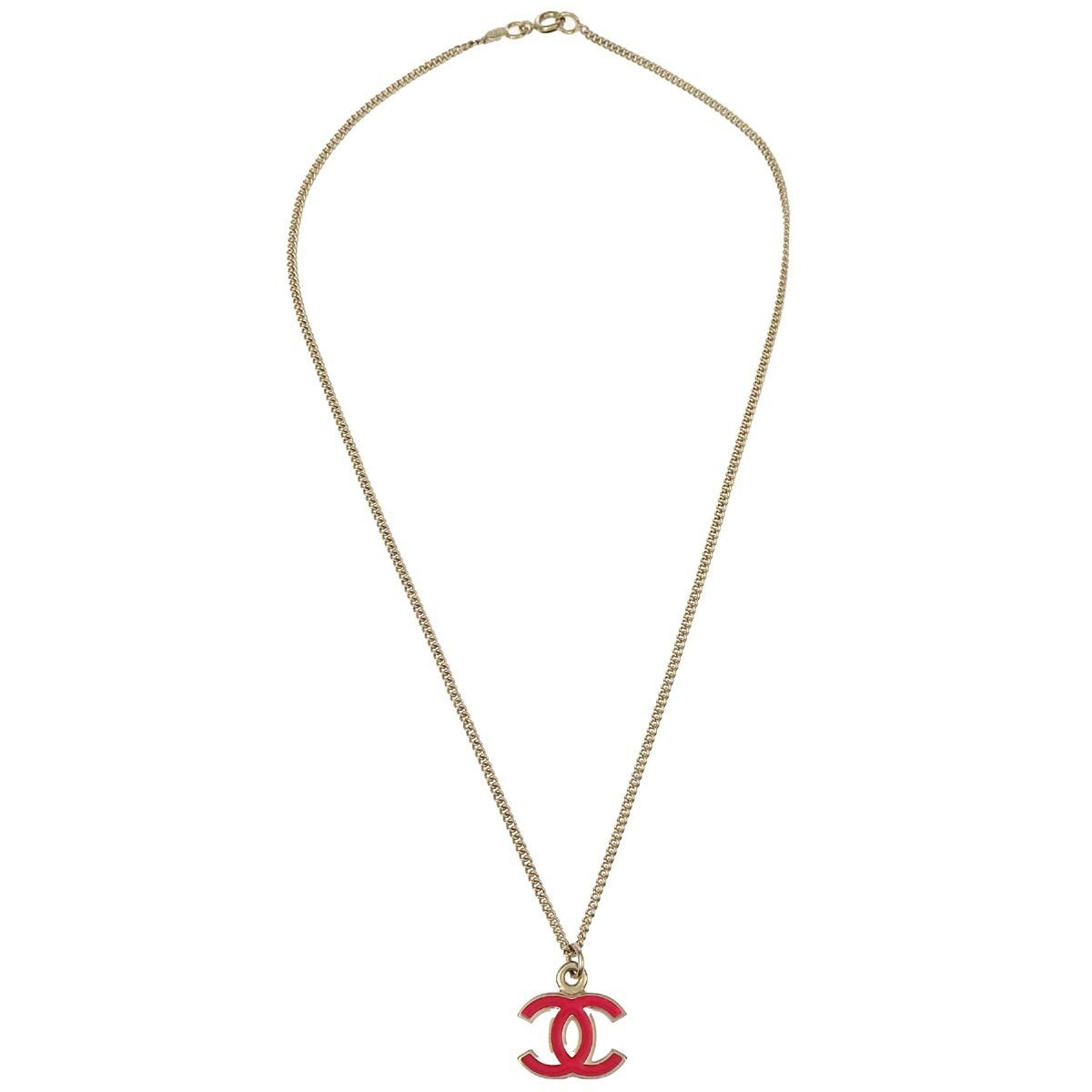 Chanel CC Logo Pendant Necklace Metal, SILVER, SILVER_PLATED, Necklace