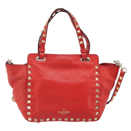 Valentino Garavani Rockstud Tote Soft Leather, RED, LEATHER, Tote bag