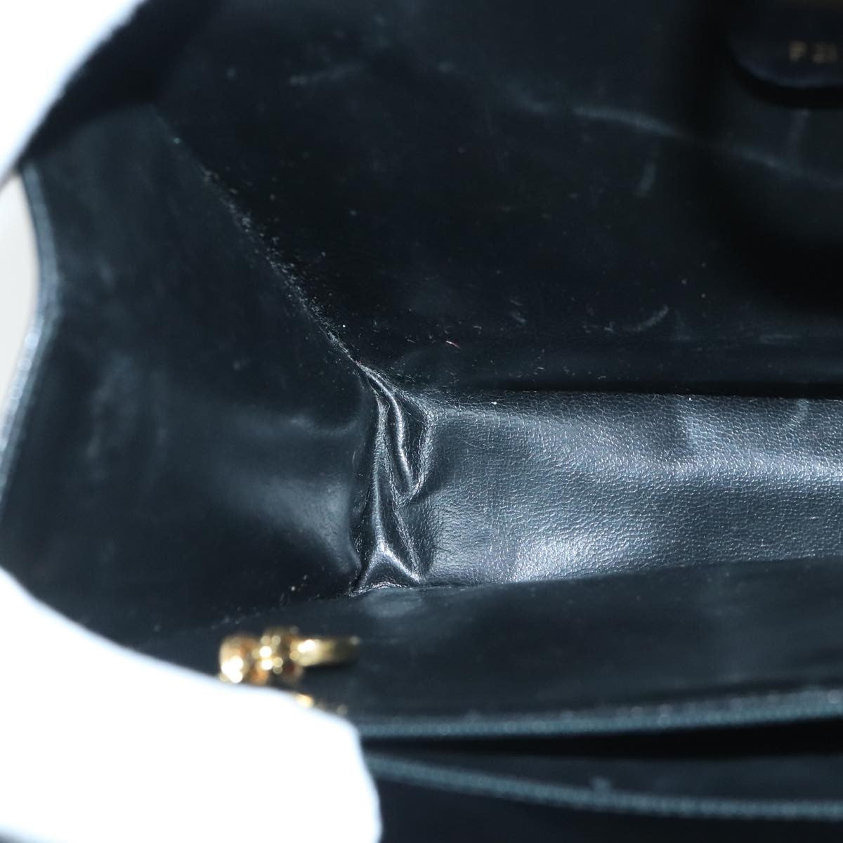 Salvatore Ferragamo Vintage Gancini Chain Shoulder Bag Leather, BLACK, LEATHER, Shoulder bag