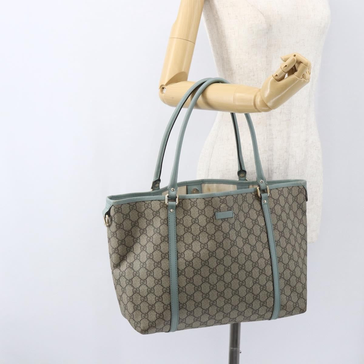 Gucci Joy Plus Tote GG Coated Canvas with Leather, BEIGE, PVC, Tote bag
