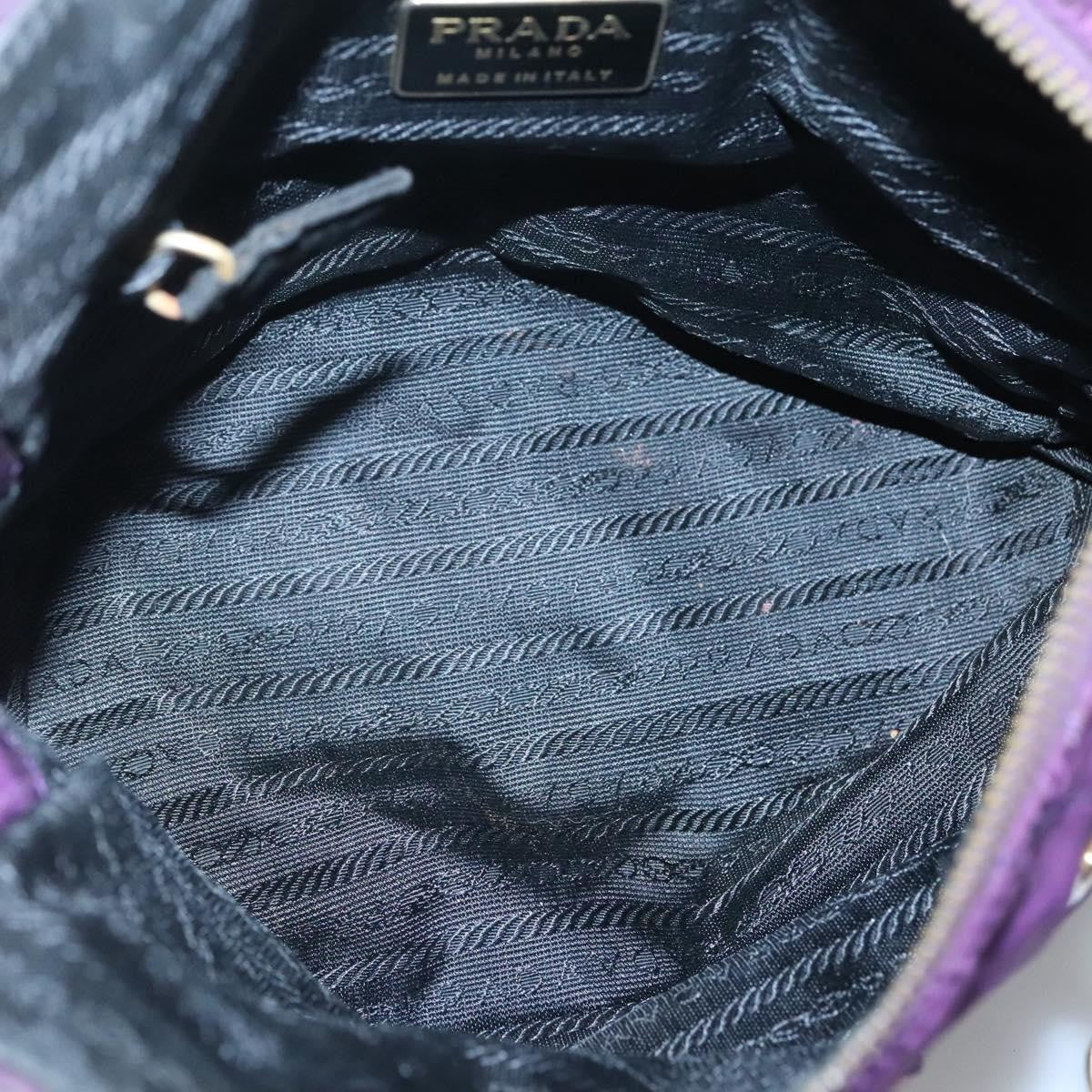 Prada Chain Shoulder Bag Quilted Tessuto, PURPLE, NYLON, Shoulder bag