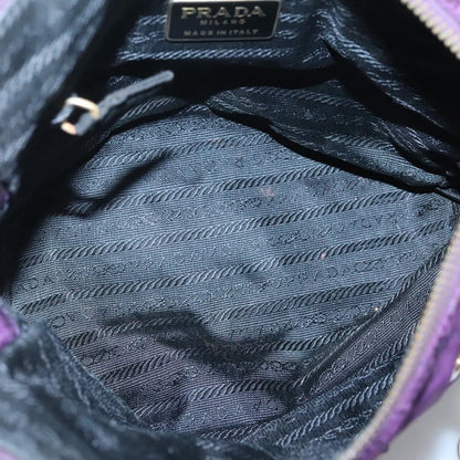 Prada Chain Shoulder Bag Quilted Tessuto, PURPLE, NYLON, Shoulder bag