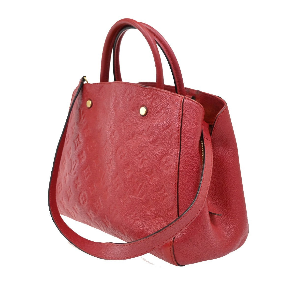 Louis Vuitton Montaigne Handbag Monogram Empreinte Leather, RED, LEATHER, Handbag