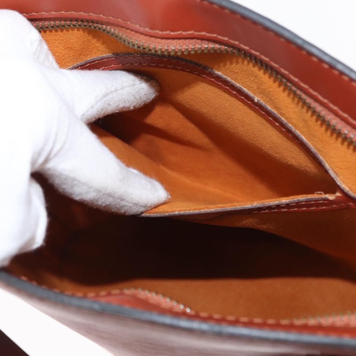 Louis Vuitton Saint Jacques Handbag Epi Leather, BROWN, LEATHER, Handbag