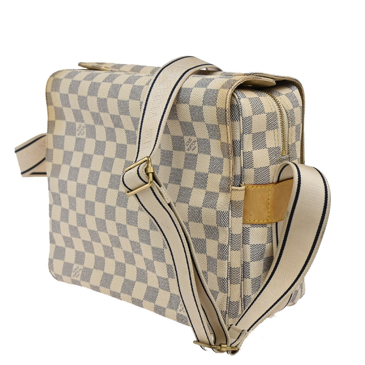 Louis Vuitton Naviglio Handbag Damier, WHITE, CANVAS, Shoulder bag