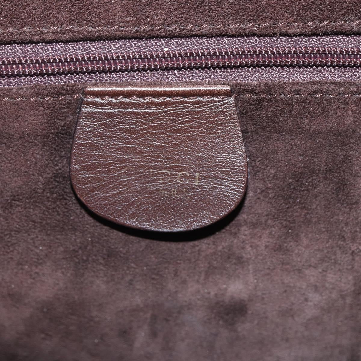 Gucci Vintage Handbag Leather, BROWN, LEATHER, Handbag