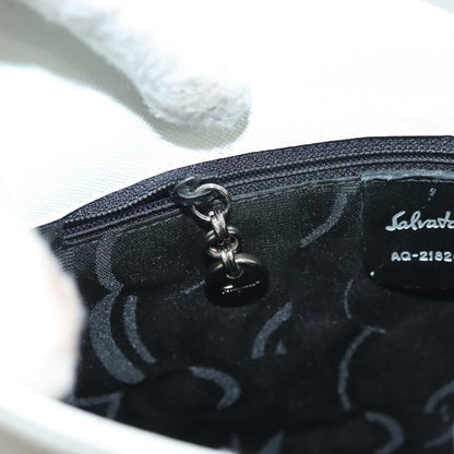 Salvatore Ferragamo Gancini Shoulder Bag Leather, WHITE, LEATHER, Shoulder bag