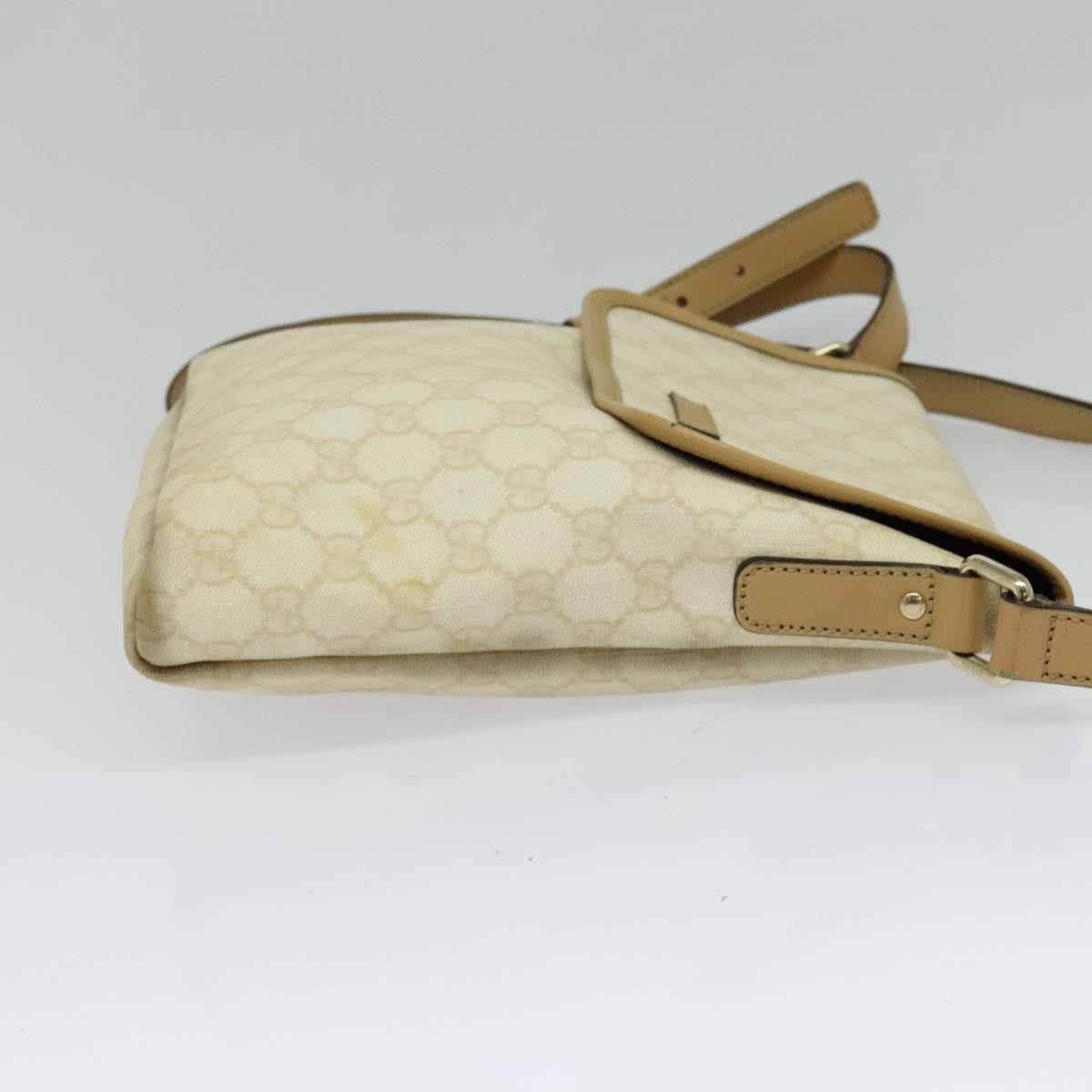 Gucci Flap Messenger GG Coated Canvas, BEIGE, PVC, Shoulder bag