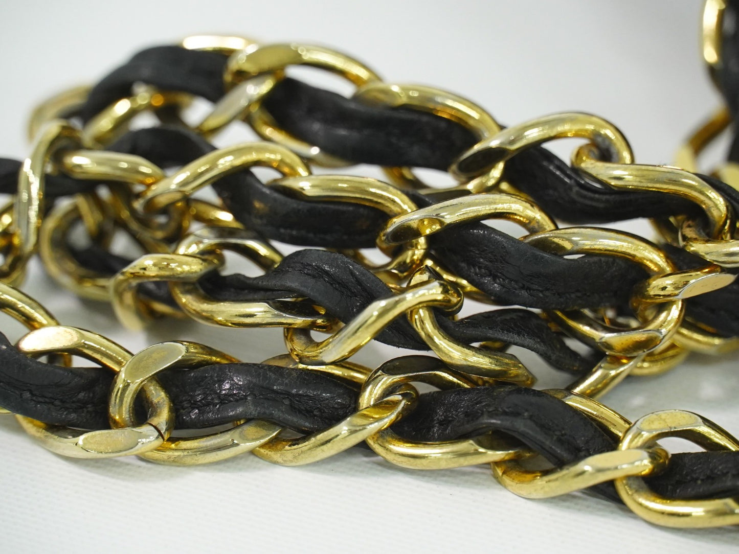 Chanel Vintage Logo Chain Tote Caviar, BLACK, LEATHER, Tote bag