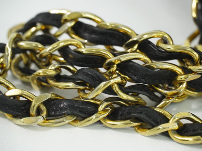 Chanel Vintage Logo Chain Tote Caviar, BLACK, LEATHER, Tote bag