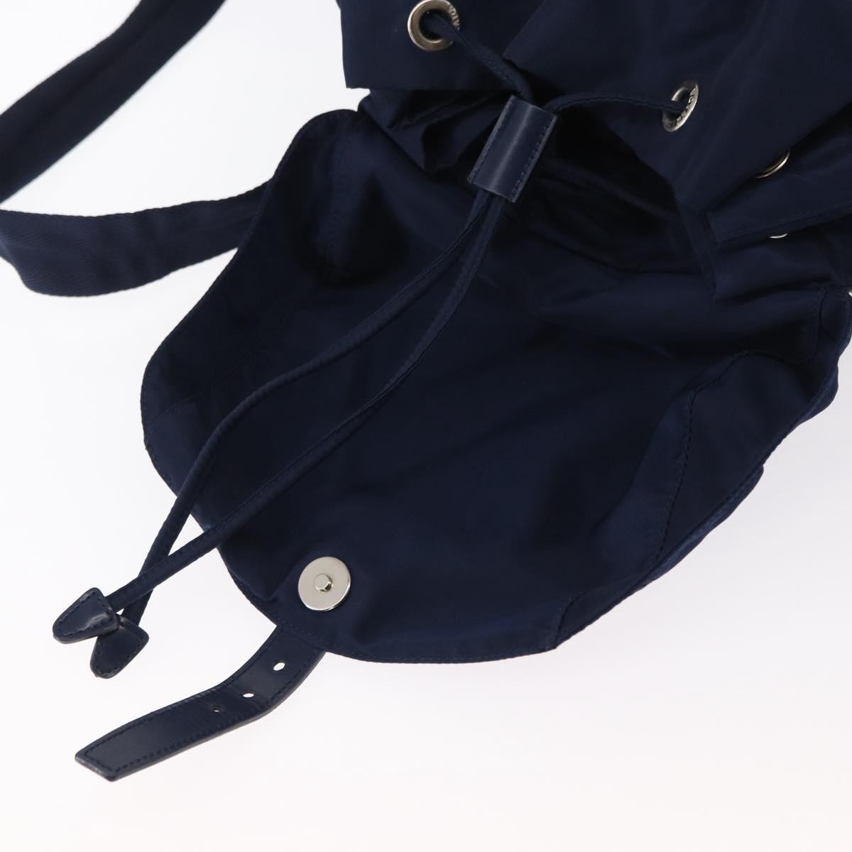 Prada Vela Double Front Pocket Backpack Tessuto with Saffiano Leather, BLUE, NYLON, Backpack