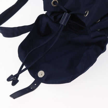 Prada Vela Double Front Pocket Backpack Tessuto with Saffiano Leather, BLUE, NYLON, Backpack