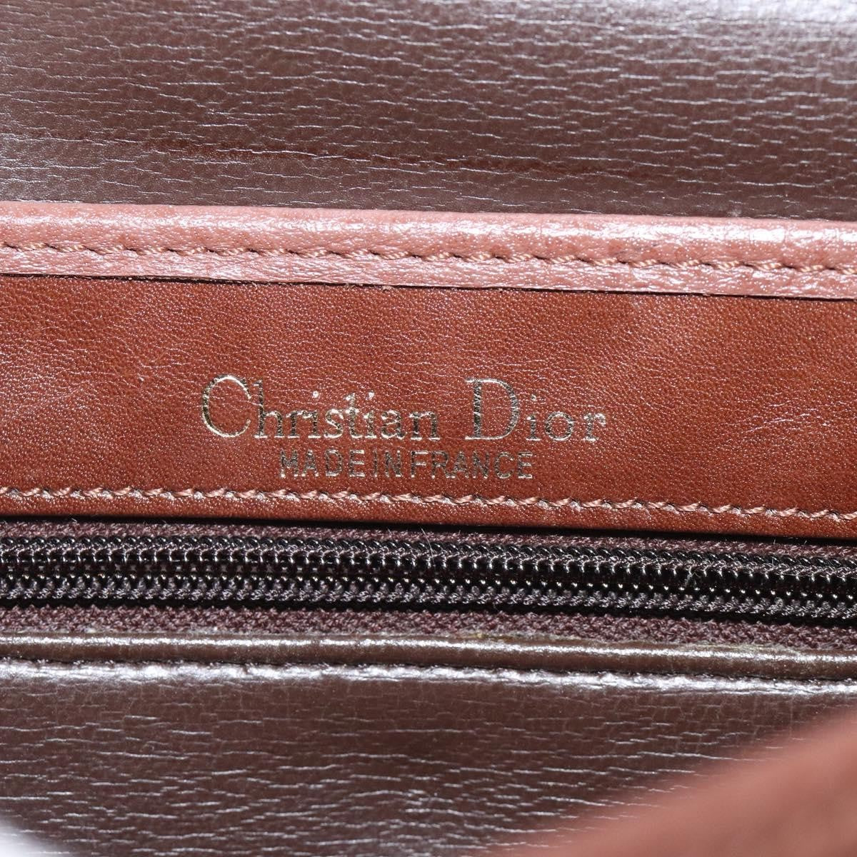 Christian Dior Vintage Shoulder Bag Leather, BROWN, LEATHER, Shoulder bag