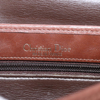 Christian Dior Vintage Shoulder Bag Leather, BROWN, LEATHER, Shoulder bag