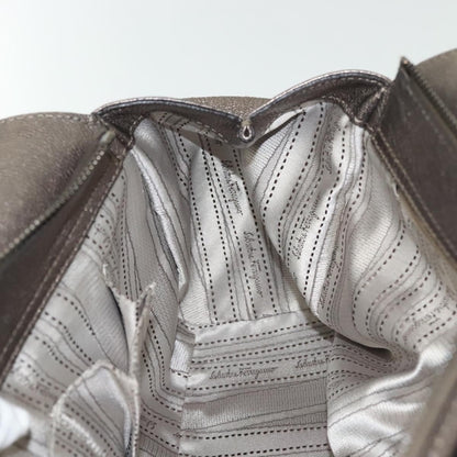 Salvatore Ferragamo Gancini handbag Leather, SILVER, LEATHER, Handbag