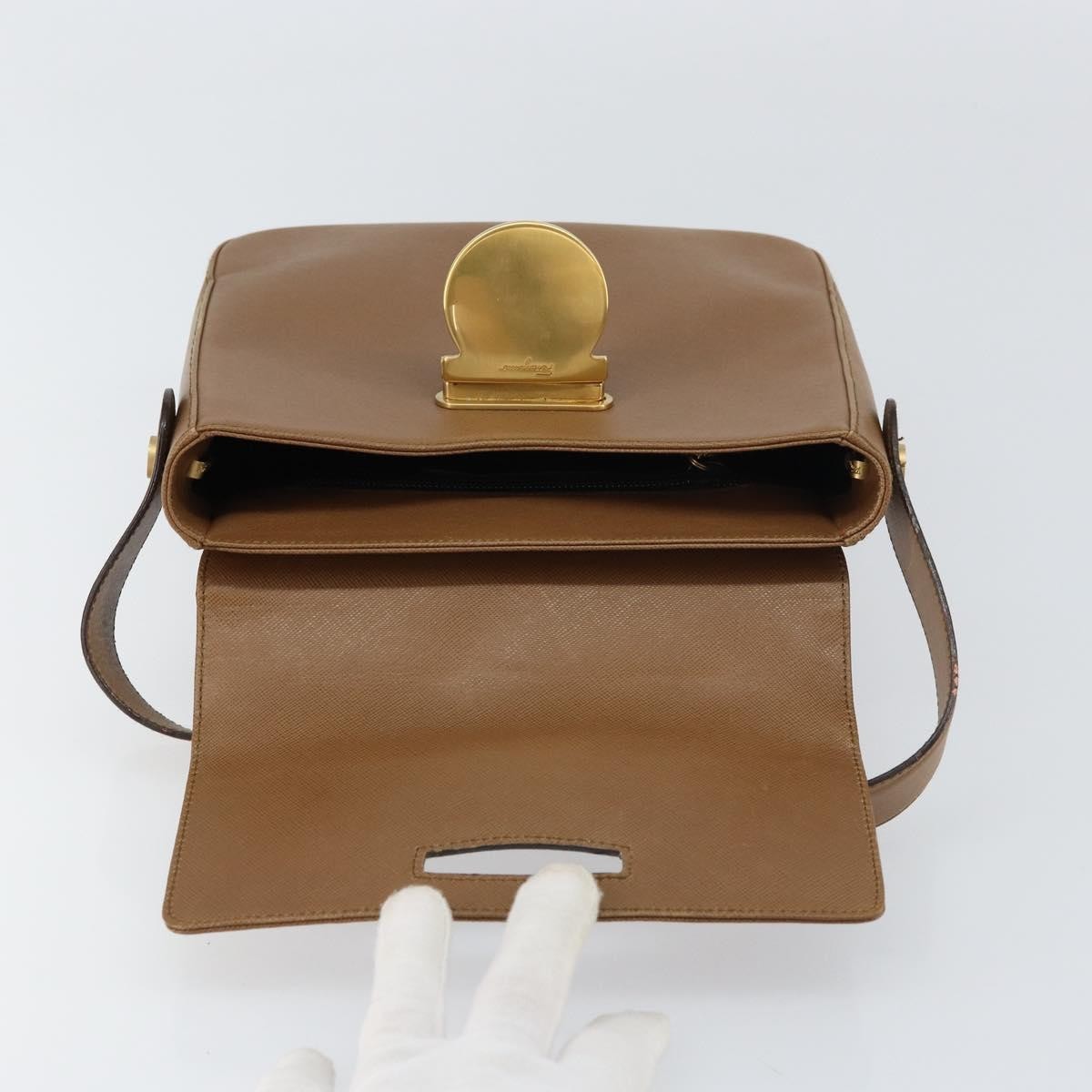 Salvatore Ferragamo Vintage Handbag Leather, BROWN, LEATHER, Handbag