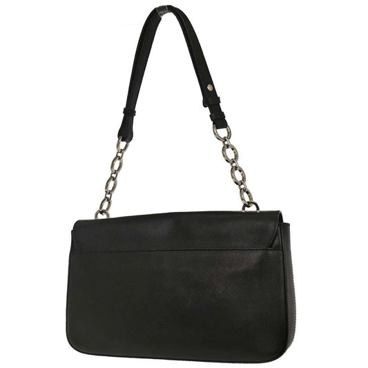 Salvatore Ferragamo Gancini Chain Shoulder bag Leather, BLACK, LEATHER, Shoulder bag